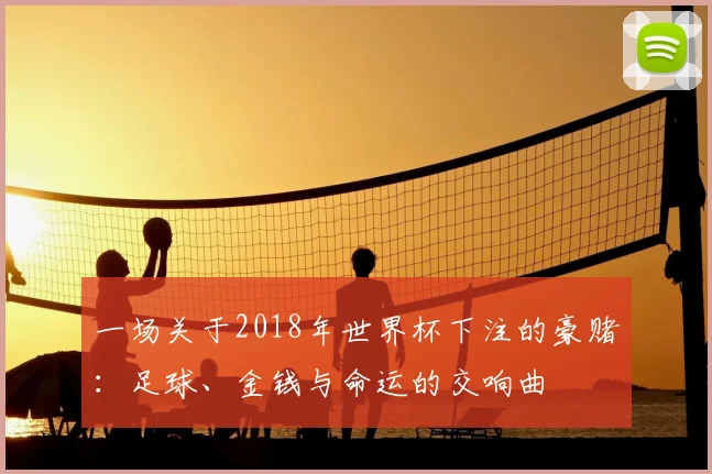 一场关于2018年世界杯下注的豪赌:足球、金钱与命运的交响曲